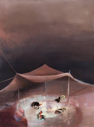 Friederike Jokisch, Arena, 2015, Öl auf Leinwand, 200 x 150 cm