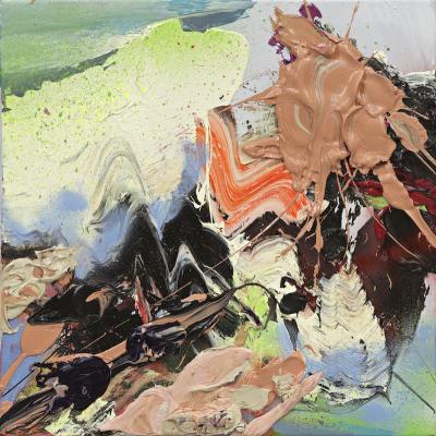 Heiner, Nothing but color No 5, 2020, Öl auf Leinwand, 40 x 40 cm