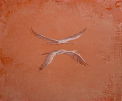 Printemps I, 2025,  Kreidegrund/ Öl auf Leinwand, 100 x 120 cm
