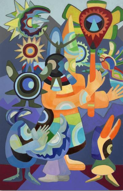 Beyond the Mountain, 2025,Acryl auf Leinwand, 200 x 130 cm 