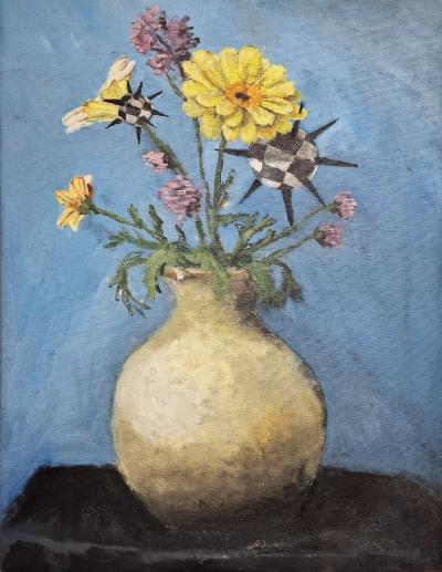 Ihre Blumen, 2025, Öl auf Leinwand, 41 x 29 cm