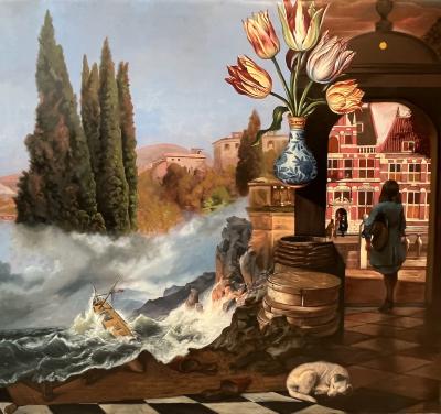 His Master's Voice, 2025, Öl auf Leinwand, 100 x 110 cm