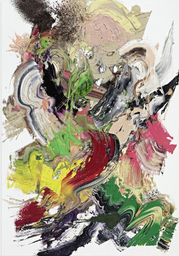 Sebastian Heiner, Spinning Shaman,  2019, Öl auf Leinwand, 160 x 110 cm