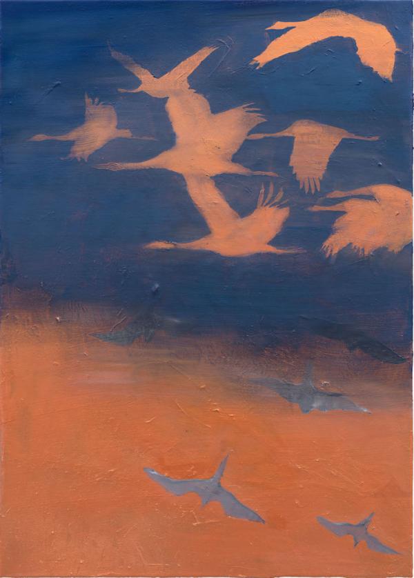 Jokisch, abends, 2020, Öl auf Leinwand, 70 x 50 cm
