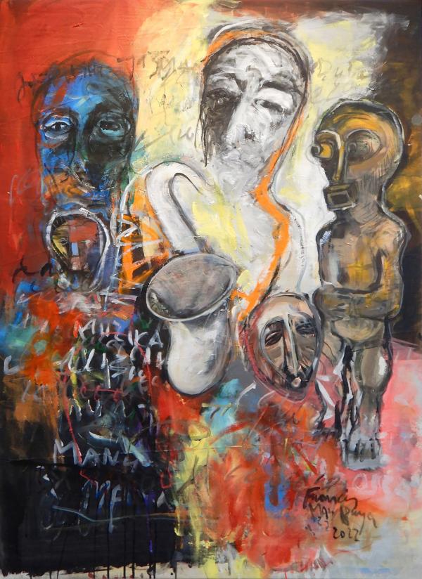 08_hommage aux Jazzmen, Öl/Acryl auf Leinwand, 110 × 82 cm