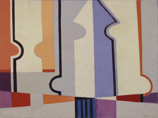 Monumente, WVZ 558, 1960, Öl auf Leinwand, 97 x 130 cm