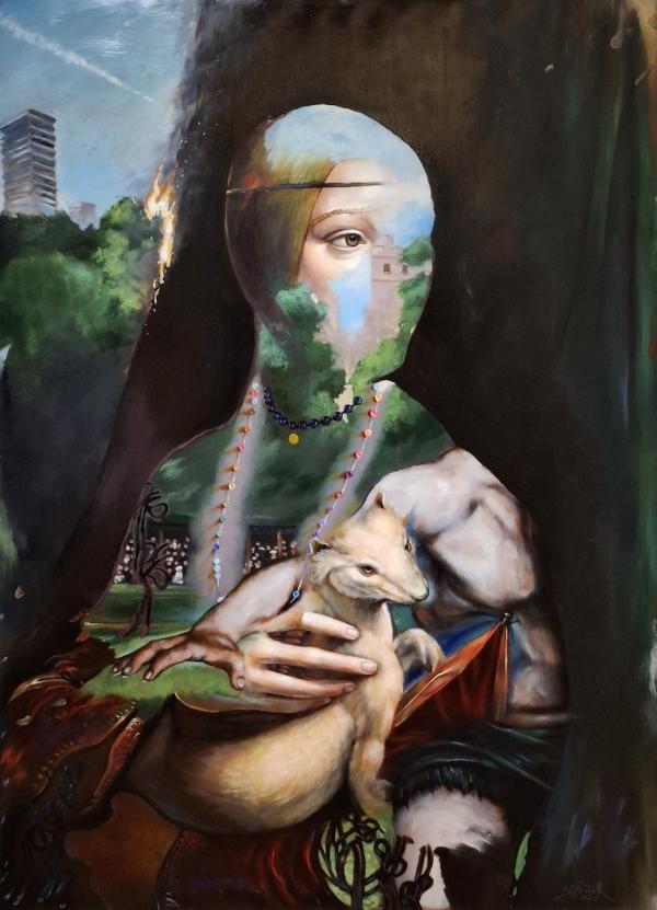 The Pedestal, 2025, Öl auf Leinwand, 140 x 100 cm