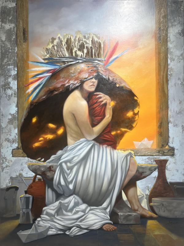 La Catrina, 2025, Öl auf Leinwand, 120 x 100 cm