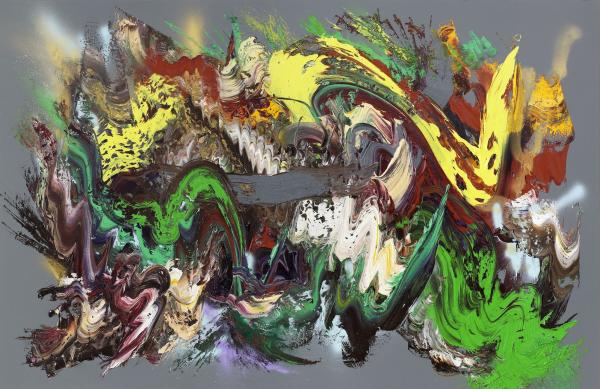 Undergrowth / Unterholz 2026, Öl auf Leinwand, 130 x 200 cm