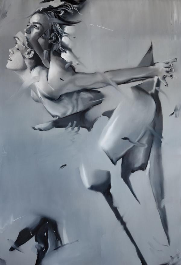 Elliott Sailors "The last dance", 2024, Öl auf Papier auf Aludibond, 29,7 x 42 cm