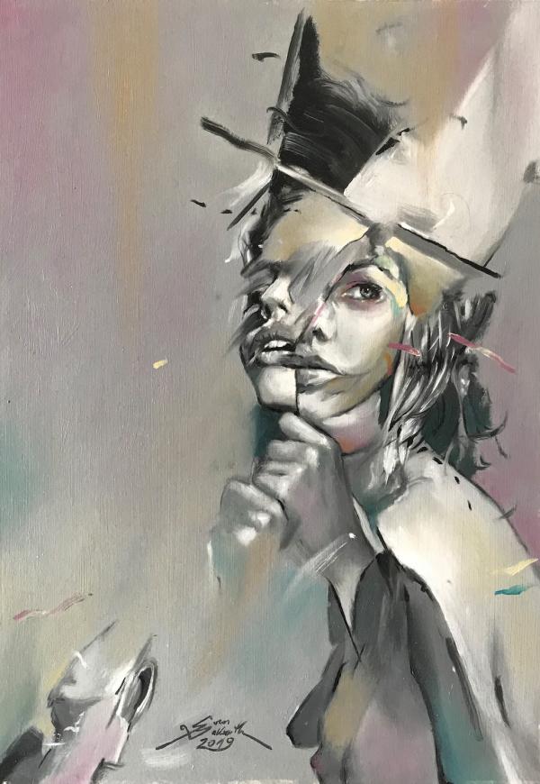 Elliott Sailors, 2019 Öl auf Papier auf Holz, 29,7 x 42 cm