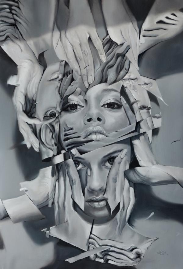 Marina Nery "Überich" 2015 Öl auf Papier auf Aludibond 90 x 130 cm