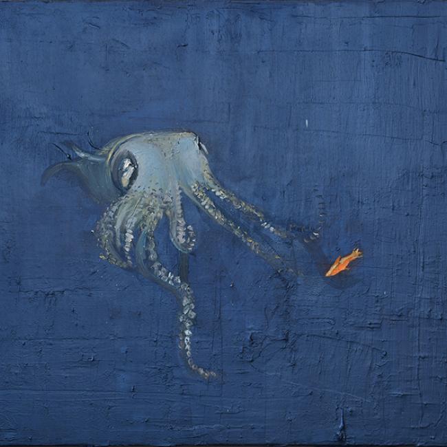 Friederike Jokisch, Sepia, 2019, Öl auf Leinwand, 50 x 60 cm